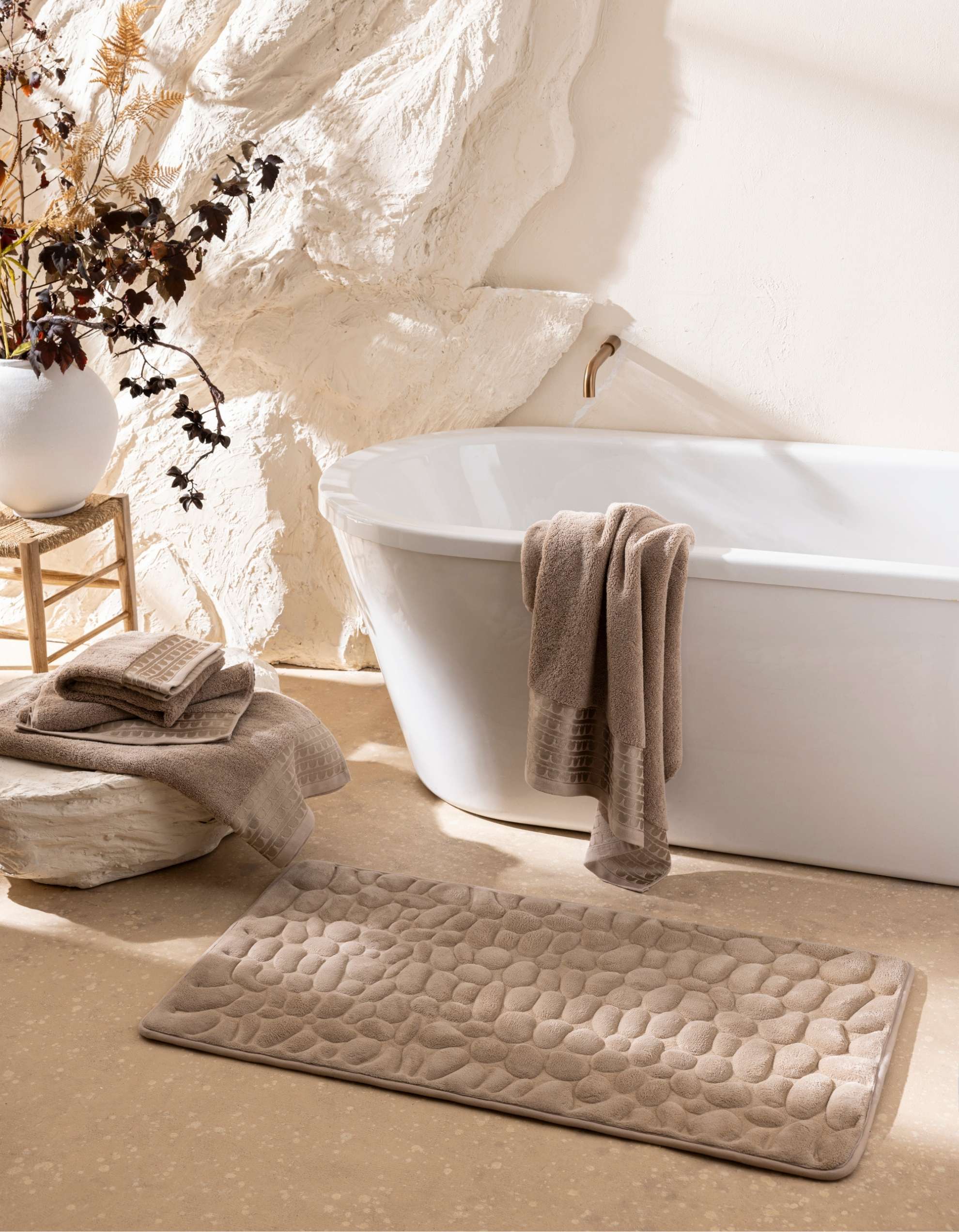 THE GALET BATH MAT | TAUPE BEIGE