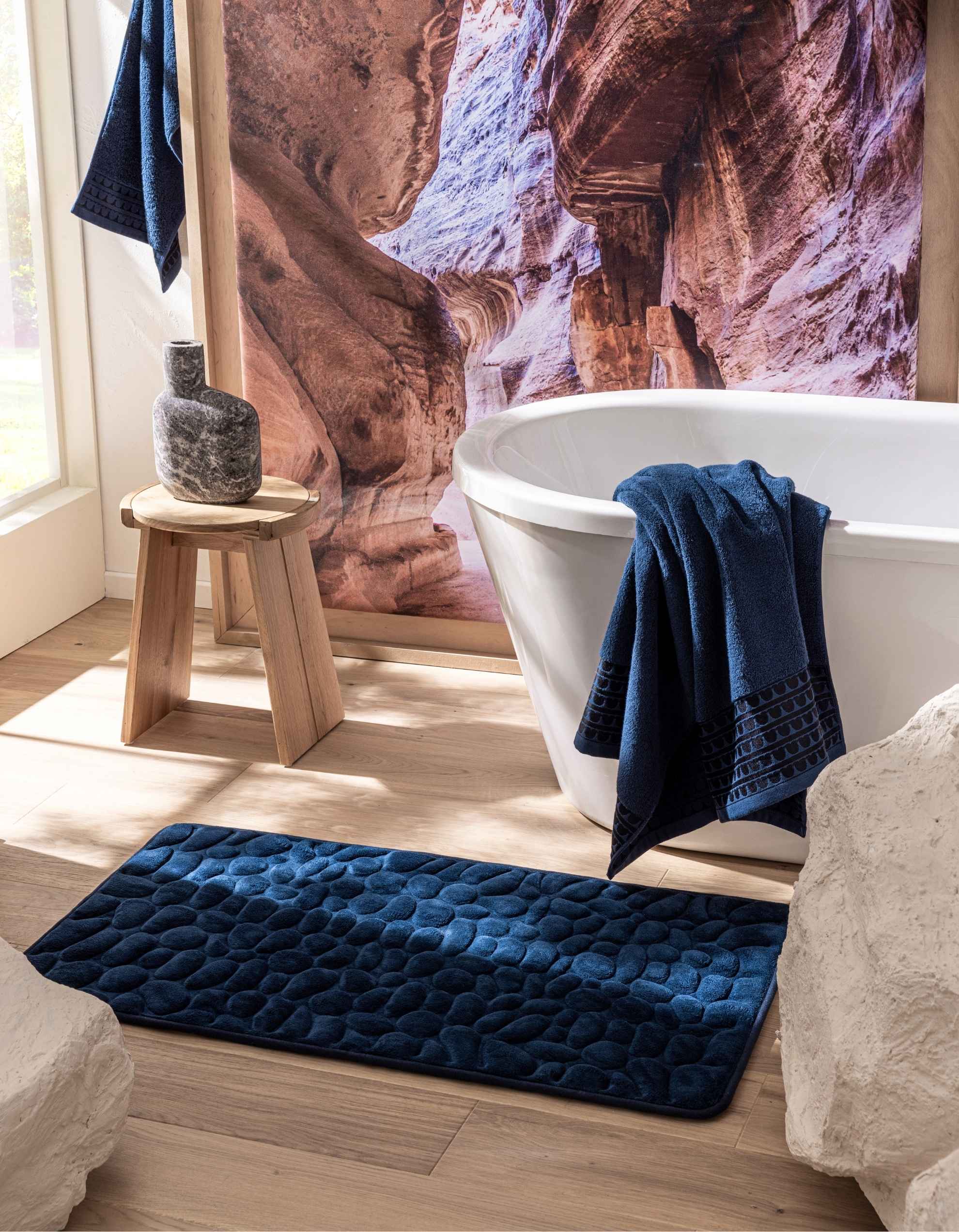 THE GALET BATH MAT | NAVY BLUE