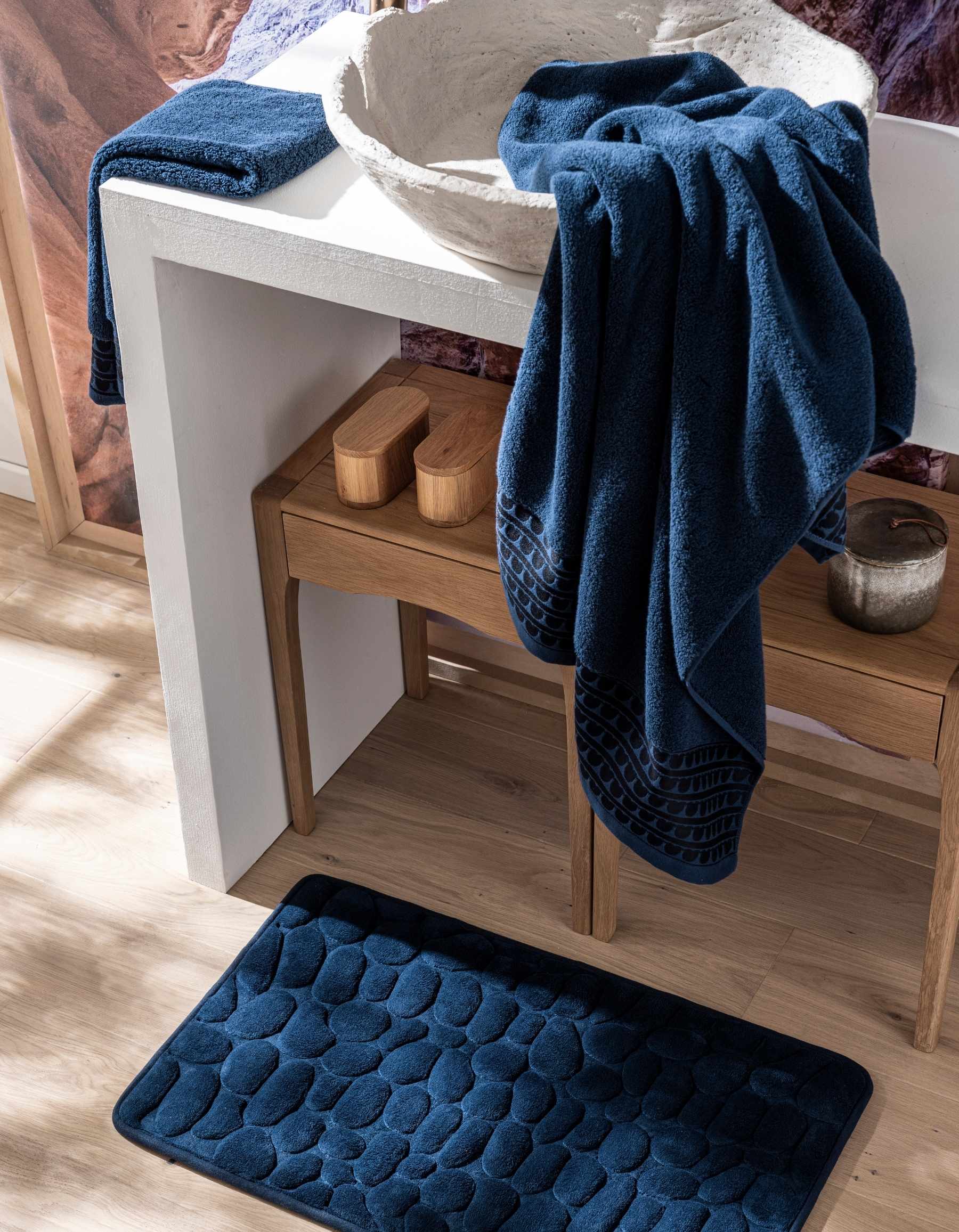 THE GALET BATH MAT | NAVY BLUE