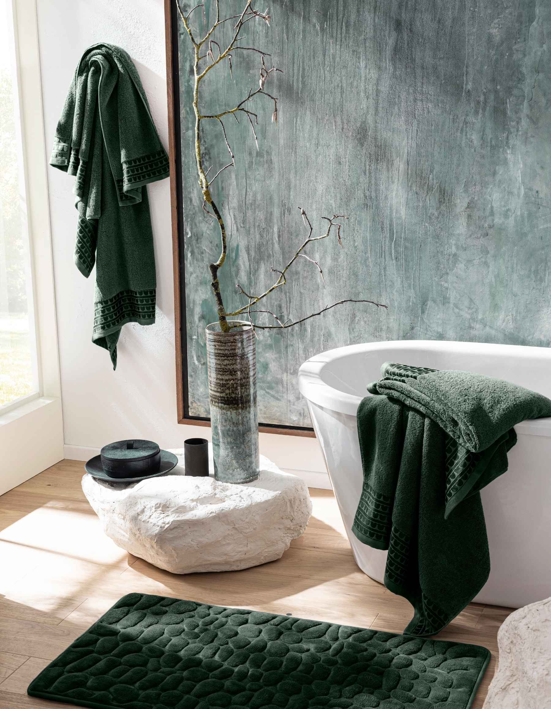 THE GALET BATH MAT | FOREST GREEN