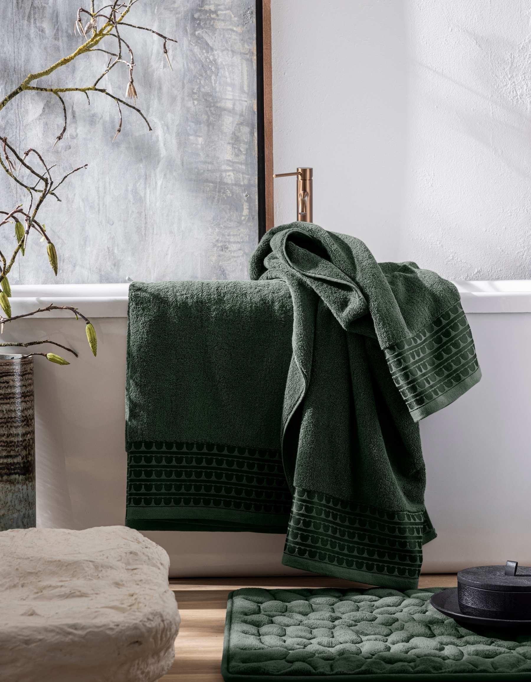 THE GALET BATH MAT | FOREST GREEN